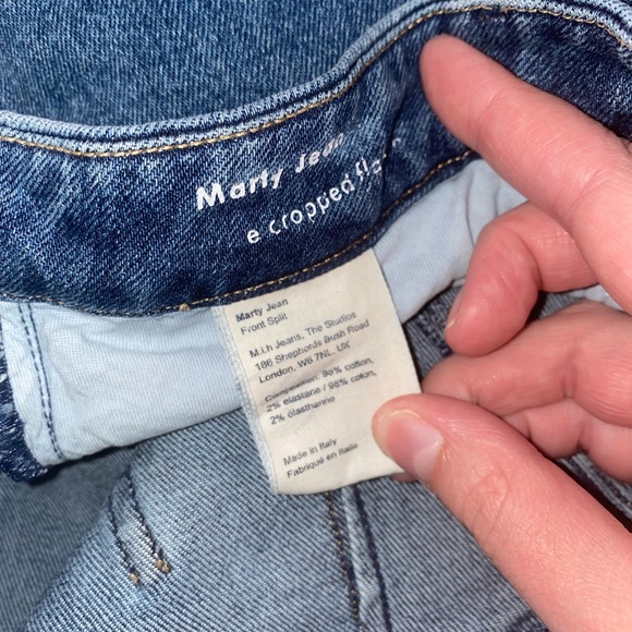 ☀️SOLD☀️ M.i.h Marty High Rise Cropped Flare Jean Front Split 29 (fits like 27) - Picture 7 of 8